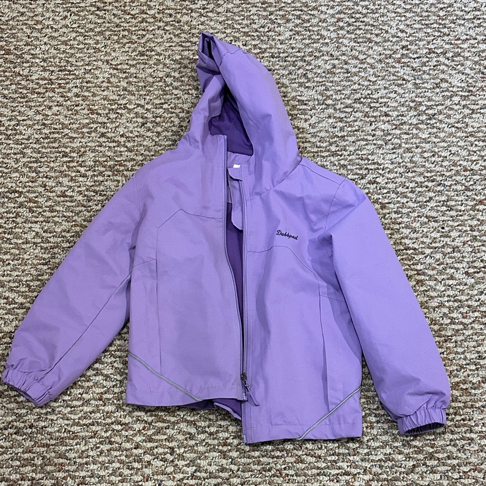 Purple Kids' Waterproof Hooded Jacket